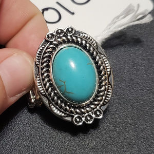 Blue and Silver Ring